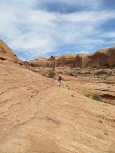 Leonard and Laia on the slickrock