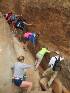 Crabbing a large fissure