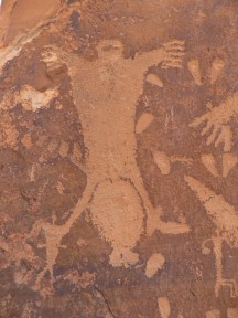 Famous 'birthing scene' with feet first presentation of the baby.