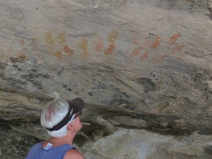 Handprint pictographs in Needles section of Canyonland National Park