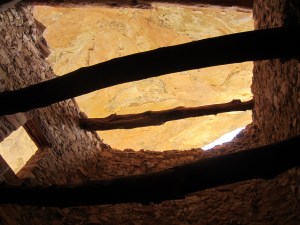 Roof timbers for the second story were intact