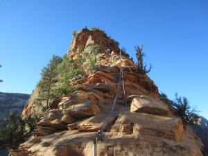 There's a chain to hang on to but alot of people chicken out and don't do the last part