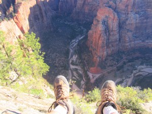 The view down to the road below