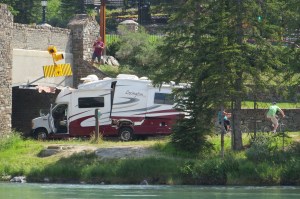 What a shocking site right in the middle of Banff.