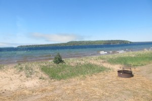 The view out our back window onto Lake Superior